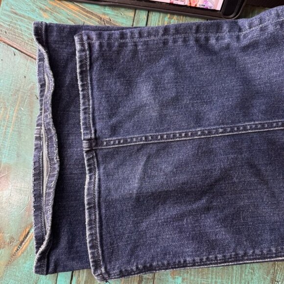 American Eagle Super High Rise Baggy Wide Leg Blue Jeans Size 12 - Picture 10 of 13